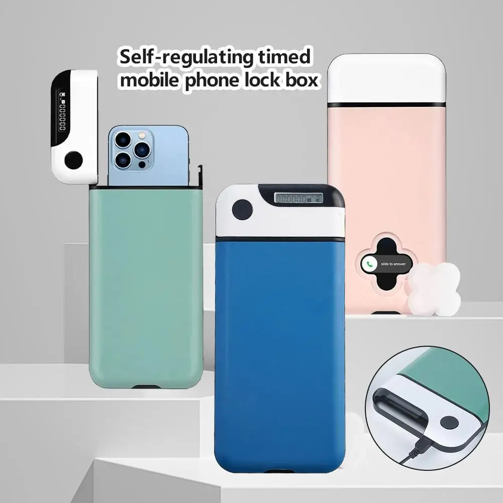 Smart Phone Lock Box Timer Bag Portable Mobile Phone Safe Locking Case Self-Discipline Cell Phones Timed Lockbox 